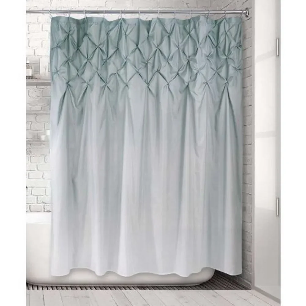 Allure Home Creation Gray Ombre Pintuck Shower Curtain Size 70